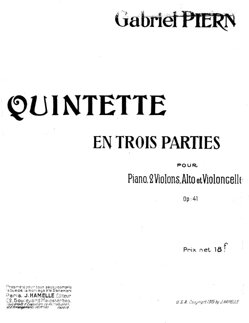 First page of Piano Quintet