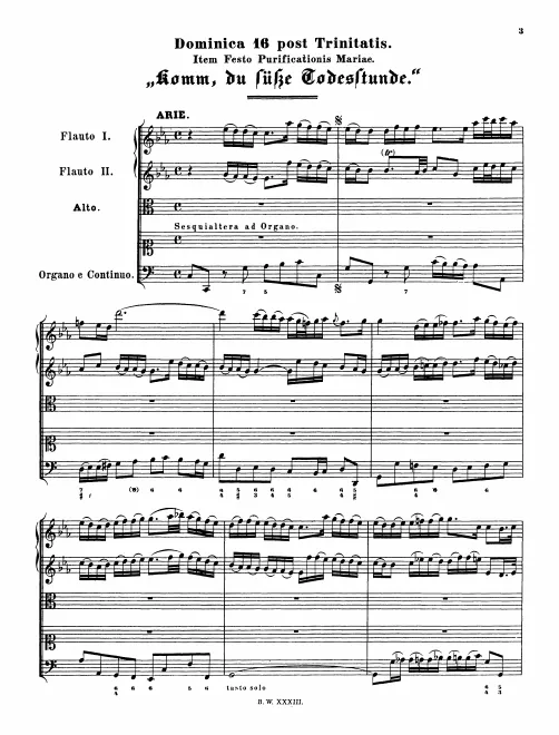 First page of Komm, du süsse Todesstunde