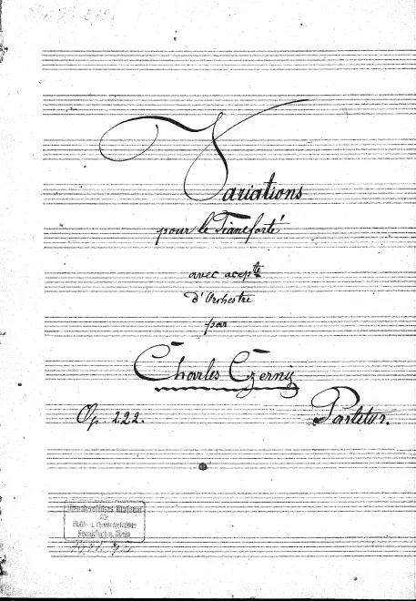 First page of Variations pour le pianoforte avec accompagnement d'orchestre