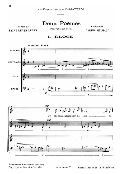First page of 2 Poèmes