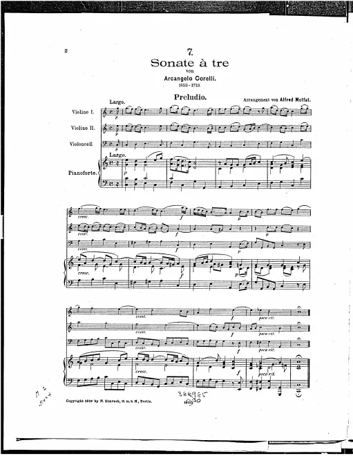 First page of Trio Sonata in C major