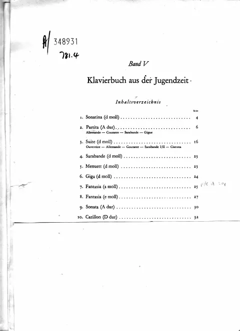 First page of Klavierwerke von G.F.Handel