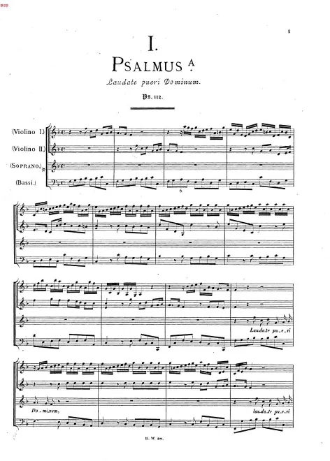 First page of Laudate pueri Dominum