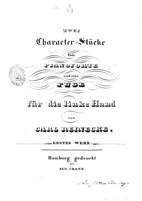 First page of 2 Charakterstücke und eine Fuge für die linke Hand
