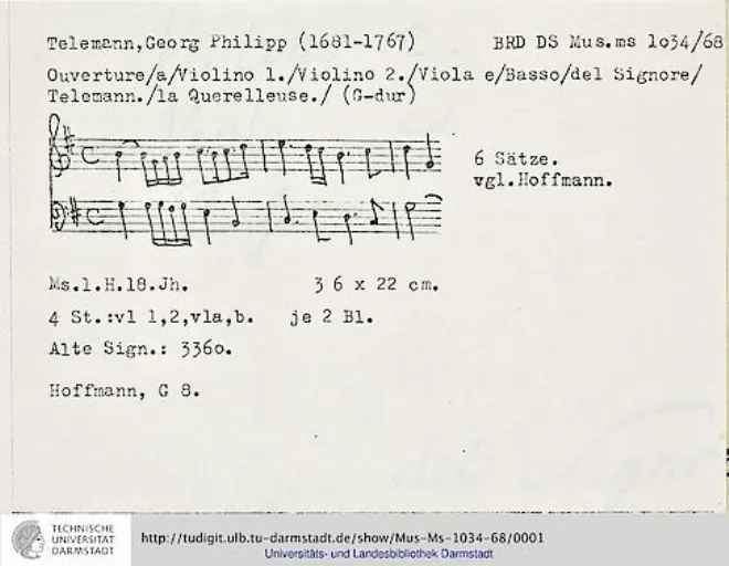 First page of Ouverture-Suite in G major
