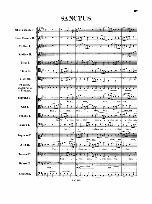 First page of Sanctus in D major