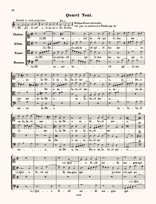 First page of Magnificat quarti toni