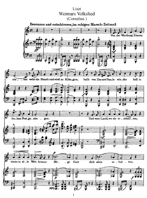 First page of Weimars Volkslied