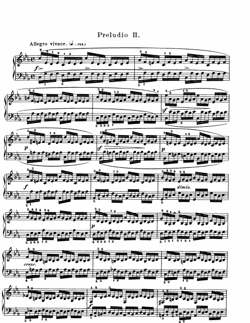 First page of Prelude and Fugue No.2 in C minor