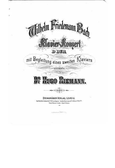First page of Harpsichord Concerto in D major