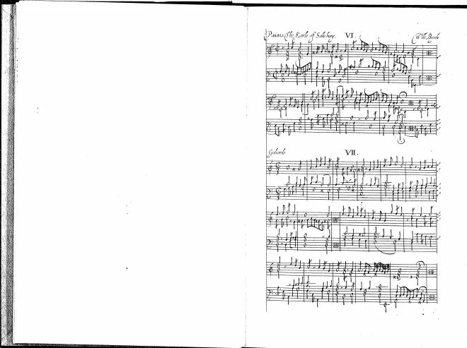First page of Pavan and Two Galliards