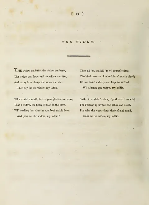 First page of The Widow, Hob.XXXIa:118