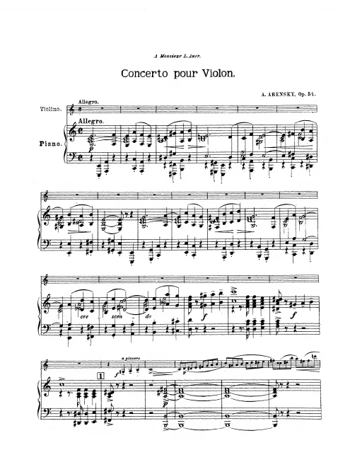 First page of Violin Concerto