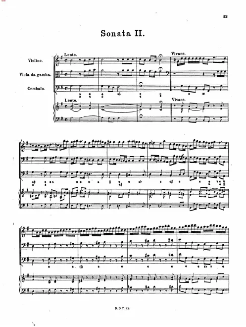 First page of Trio Sonata in G major