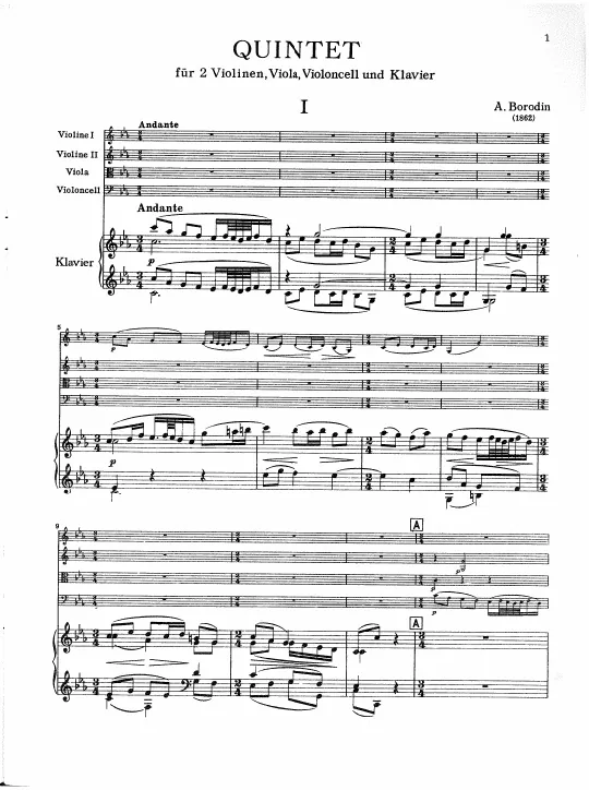 First page of Piano Quintet in C minor