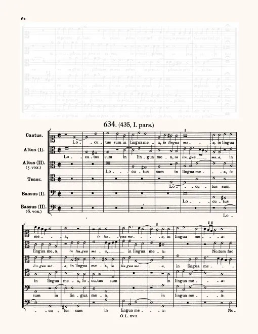 First page of Locutus sum in lingua mea