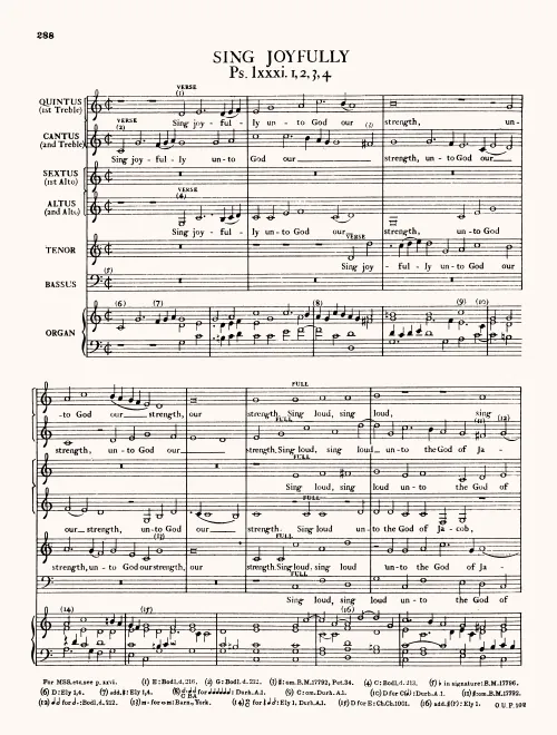 First page of Sing Joyfully Unto God Our Strength