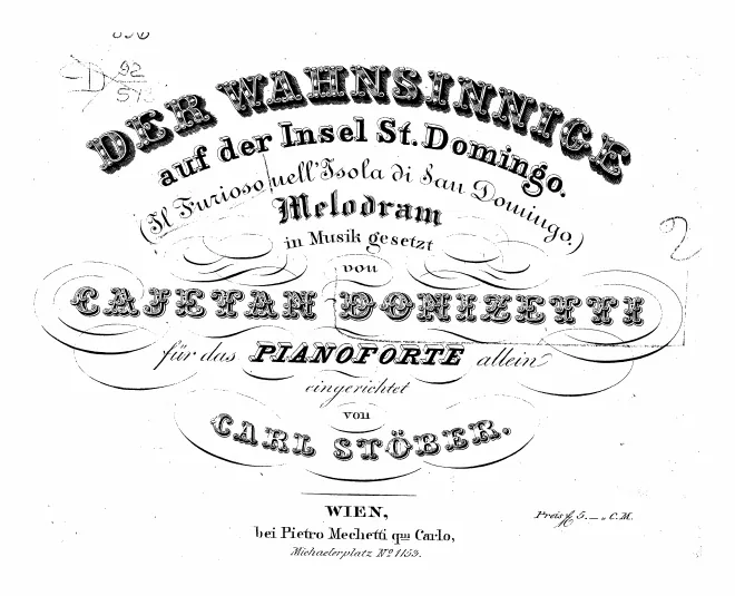 First page of Il furioso all'isola di San Domingo