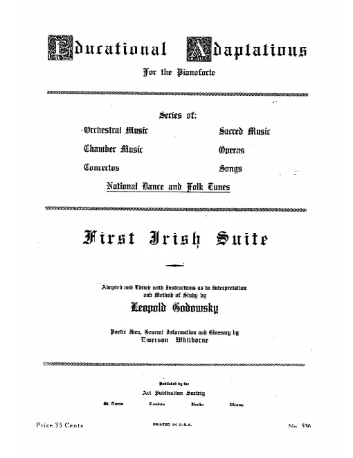 First page of Irish Suite No.1