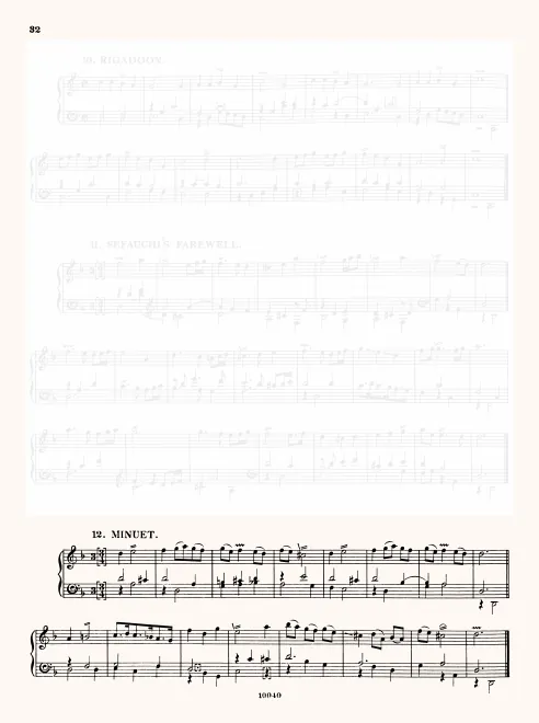 First page of Minuet in D minor