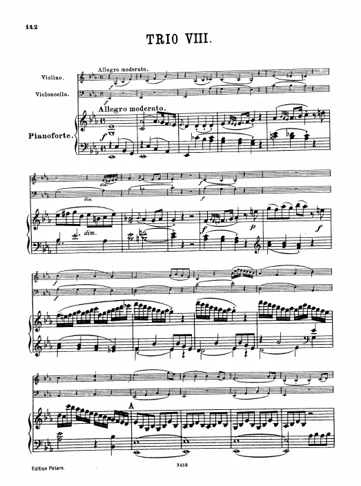 First page of Piano Trio in E-flat major