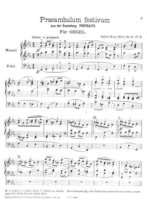 First page of Preambulum festivum für Orgel