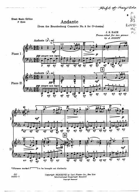 First page of Brandenburg Concerto No.2