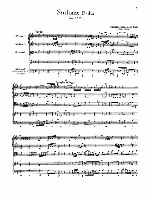 First page of Sinfonia in F major