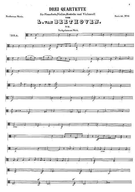First page of Piano Quartet No.3 in C major