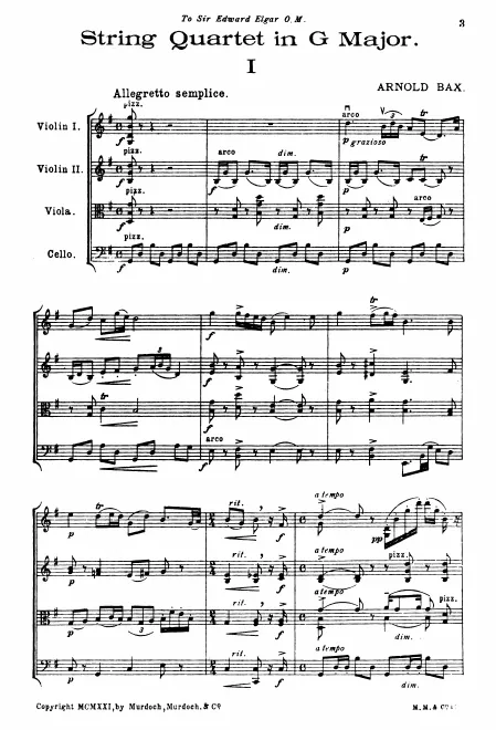 First page of String Quartet No.1