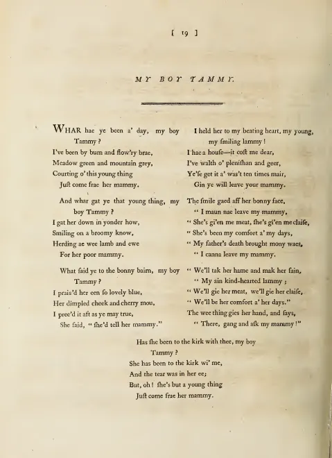First page of My Boy Tammy, Hob.XXXIa:18