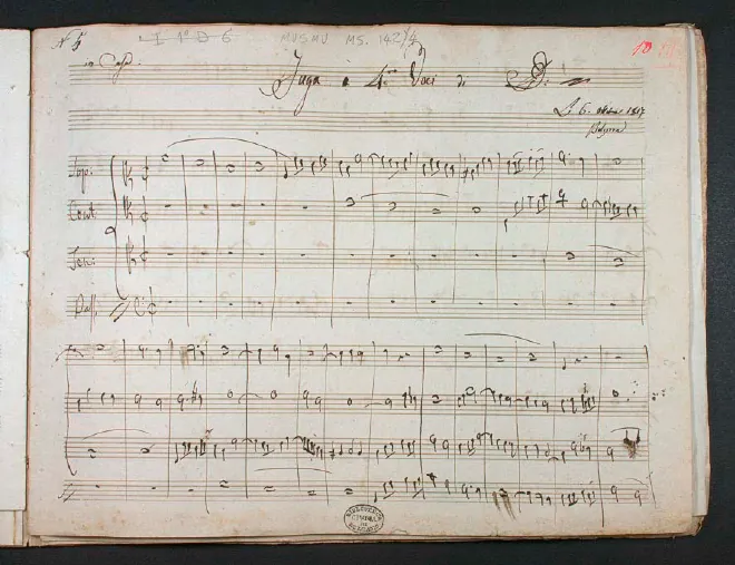 First page of Fugue for 4 Voices