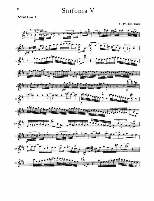 First page of Symphony in B minor