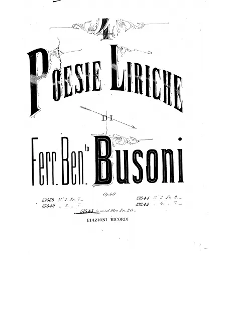 First page of 4 Poesie liriche