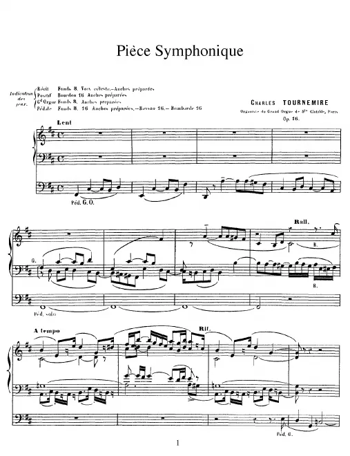 First page of Pièce Symphonique
