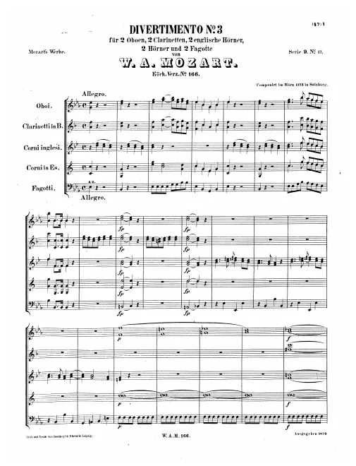 First page of Divertimento