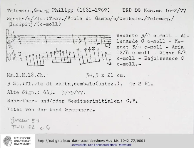 First page of Trio Sonata