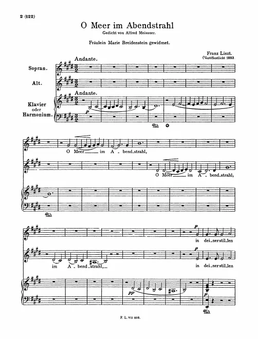 First page of O Meer im Abendstrahl