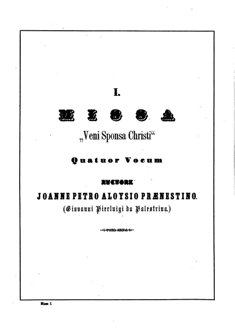 First page of Missa Veni sponsa Christi