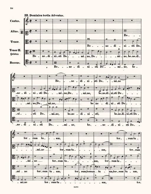First page of Benedixisti Domine