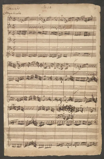 First page of Harpsichord Concerto in D major