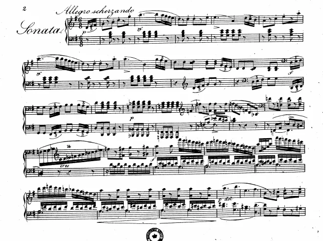 First page of Piano Sonata in G major
