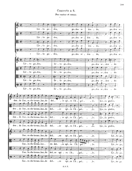 First page of Lieto godea sedendo
