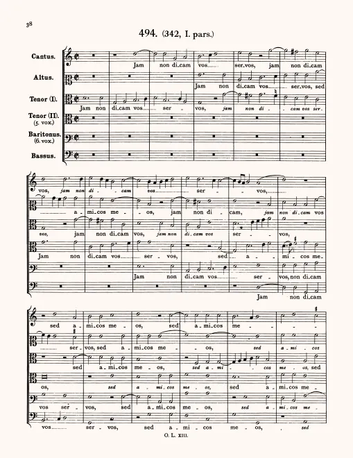 First page of Iam non dicam vos