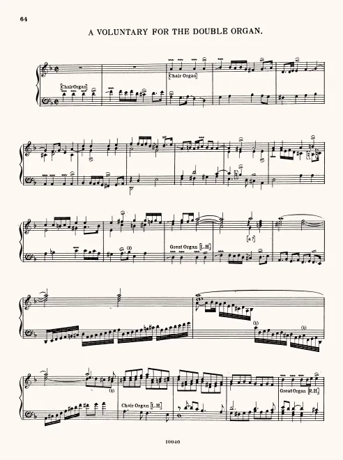 First page of Voluntary in D minor
