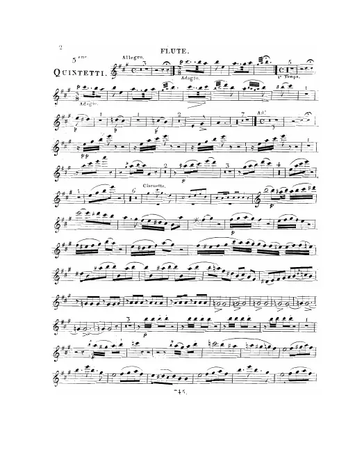 First page of Quintuor en La majeur, Op.91 No.5