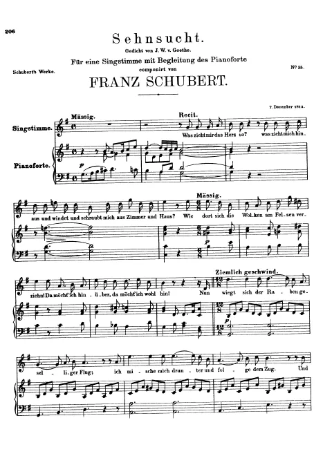First page of Sehnsucht