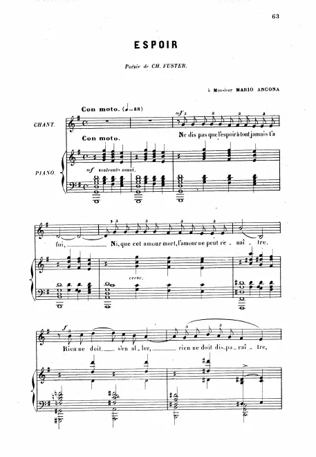 First page of Espoir