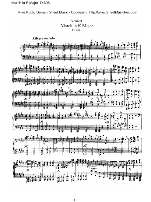 First page of March in E, D.606