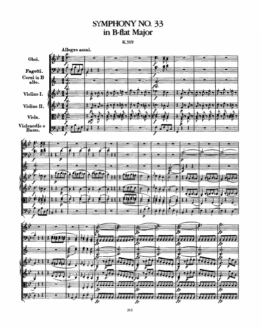 First page of Symphony No.33